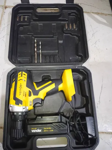 vonder, parafusadeira/furadeira a bateria, 20 v, fonte de carregamento