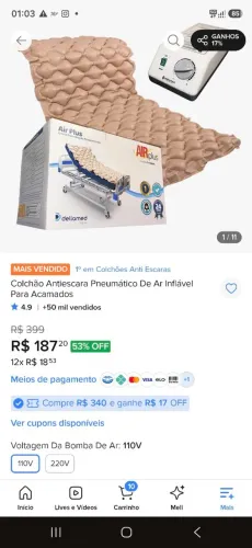 Vendo colchão antiestresse pneumático