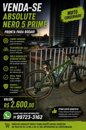 Vendo bicicleta ABSOLUTE NERO 5 12 velocidade