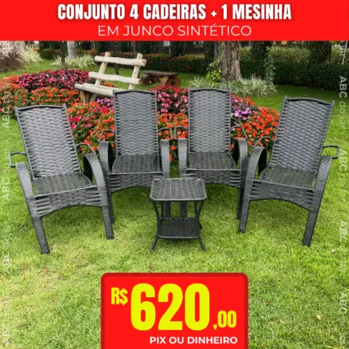 JOGO DE CADEIRA EM JUNCO SINTÉTICO