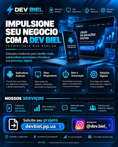 DEV BIEL - Transforme seu negócio com um site moderno, rápido e profissional!