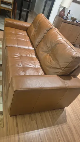 SOFA DE COURO - CARAMELO 2.00 X 90 SOMENTE VENDA