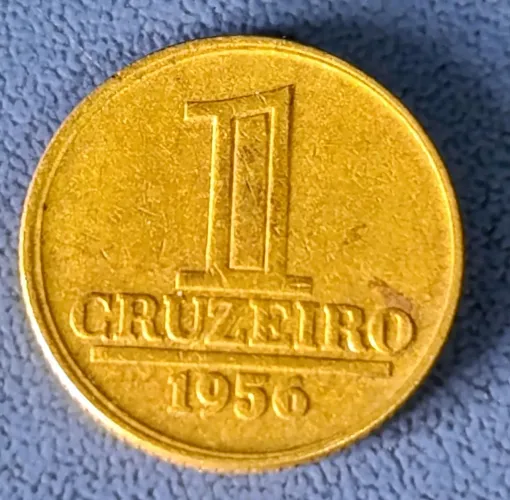1 Moeda em brzal dev1 cruzeiro 1956 (amarelinha), conservação Soberba,  rara