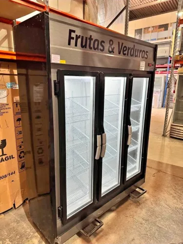 EXPOSITOR AUTO SERVIÇO REFRIGERADO PARA FRUTAS E VERDURAS - 3 PORTAS 220V NOVO