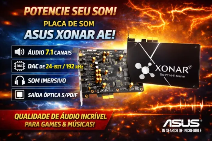 Placa de som Asus Xonar AE