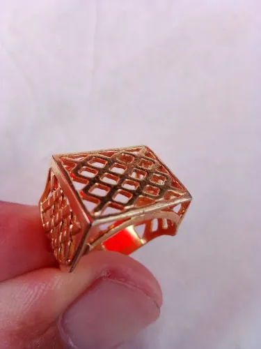 Anel dourado aro 19 semi jóia