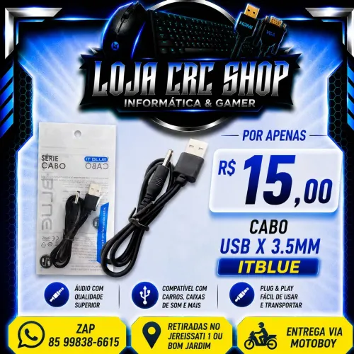 Cabo USB x 3.5MM Multiuso 50Cm