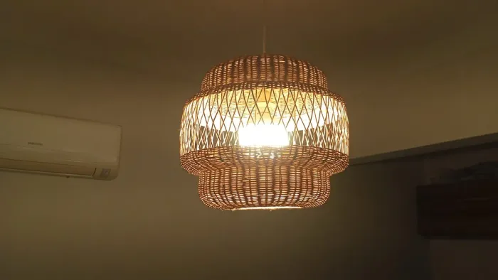 Luminária Pendente em Fibra Natural / Rattan - Estilo Moderno