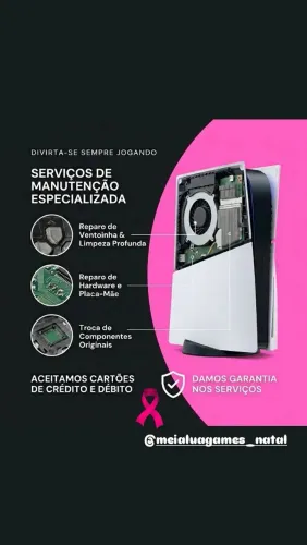 Limpeza de video game na promoção.