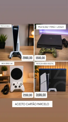 Xbox série s 4K, PS5 , PS4  todos disponíveis - aceito cartão 
