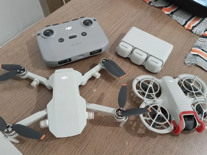 Mini 4 k com controle neo com protetor de guimbol Hub com 3 baterias e caixa com 3 fitros