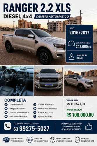 Ford Ranger XLS 2.2 4X4 CD Diesel Aut. 2017