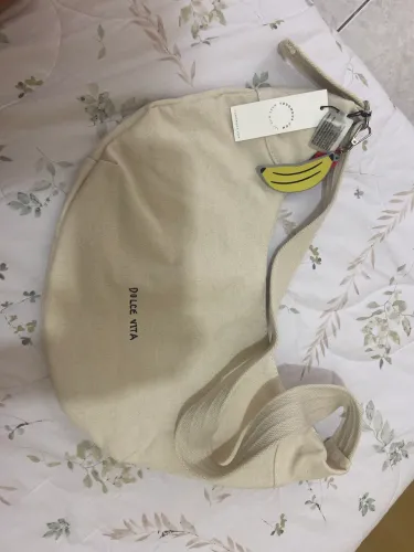 Bolsa crossbody jeans, bege.