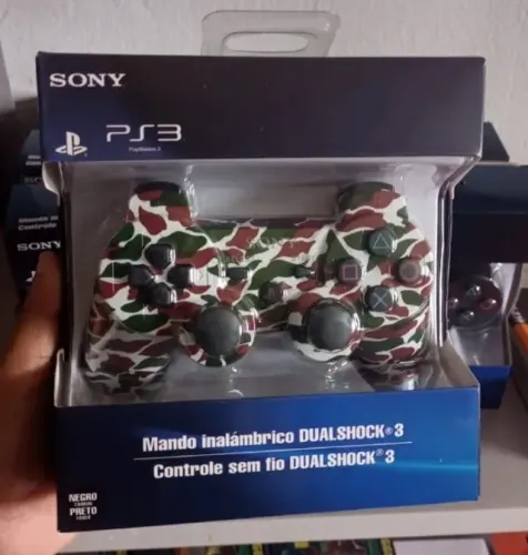 CONTROLE PS3 SEM FIO SONY CAMUFLADO VERDE
