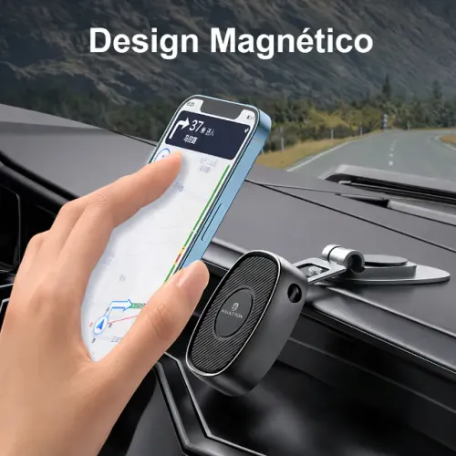 Suporte Celular Veicular Magnético Retrátil H?Maston CJ65 Universal Ajustável pode retirar