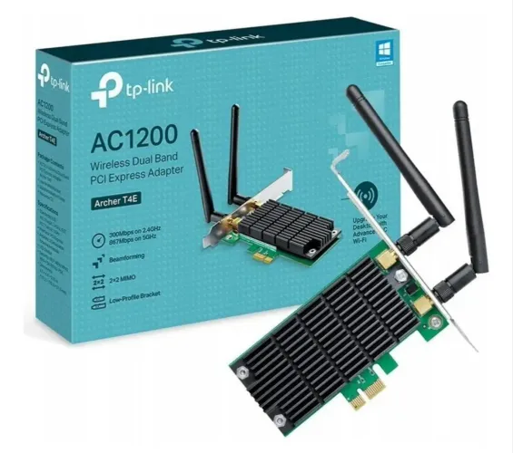 Placa de Rede Wi-Fi Adaptador PCI-e TP-Link Archer T4E AC1200 Dual Band