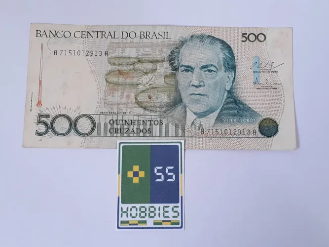 Cédula Dinheiro Antiga 500 Cruzados "Villa-Lobos" 1986-1990 A *3A