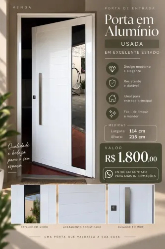 Porta Alumínio com vidro 
