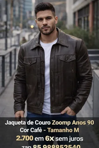 Jaqueta zoomp de couro legítimo anos 90
