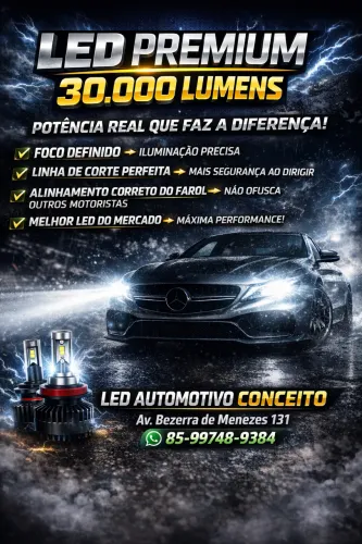 Led Premium 30.000 Lumens com Foco e Definição + Linha de corte