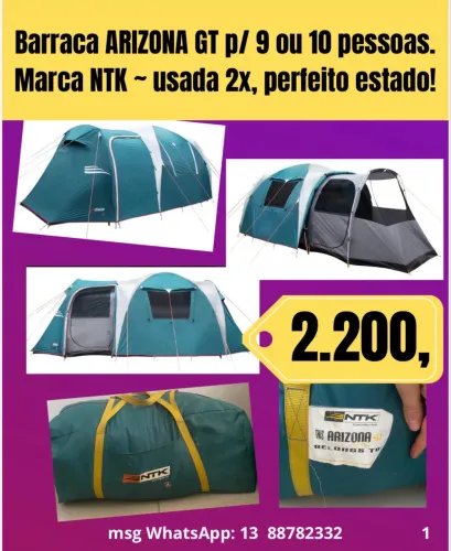 Barraca de camping 10 pessoas semi nova 