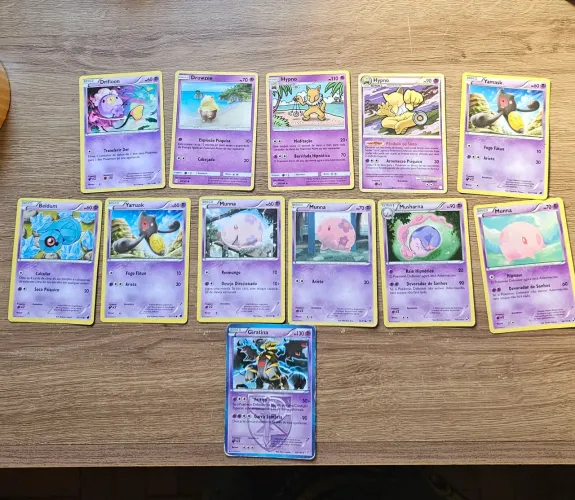 Lote 12 Cartas Pokémon TCG - Tipo psíquico- usadas <br><br>Psíquico (Com Giratina)