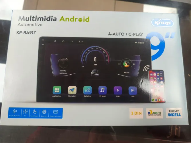 Multimídia 9 polegadas .Android + carplay e andoid auto sem fio .novas