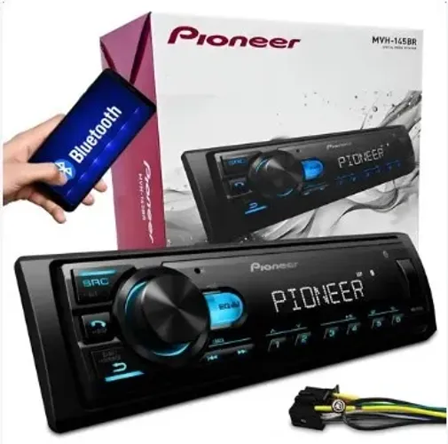 Rádio Pioneer MVH-145BR com Bluetooth e USB - Som Automotivo