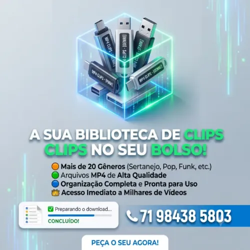 Pendrive com Videoclipes Musicais (Prontos ou Personalizados) MP4