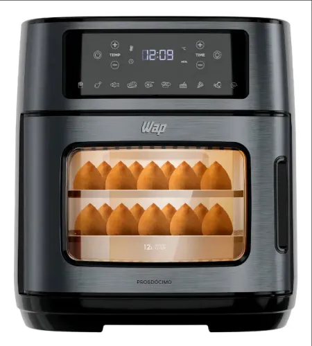 Fritadeira Elétrica Wap Air Fryer Oven Digital Black Inox 12 Litros