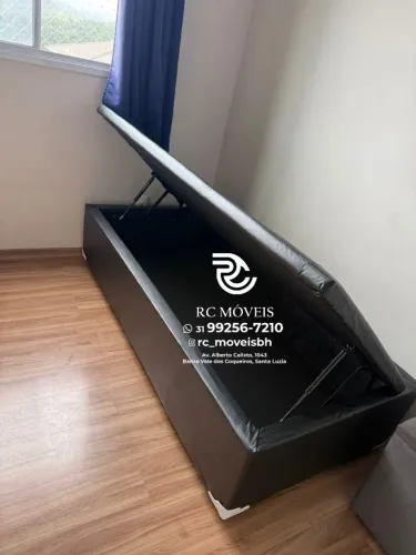 Cama Box Baú Solteiro 88x1.88 Blindado com Pistão a Gás Promoção Barata