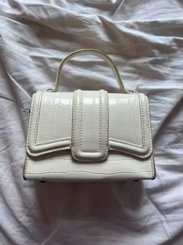 Bolsa Zara branca croco