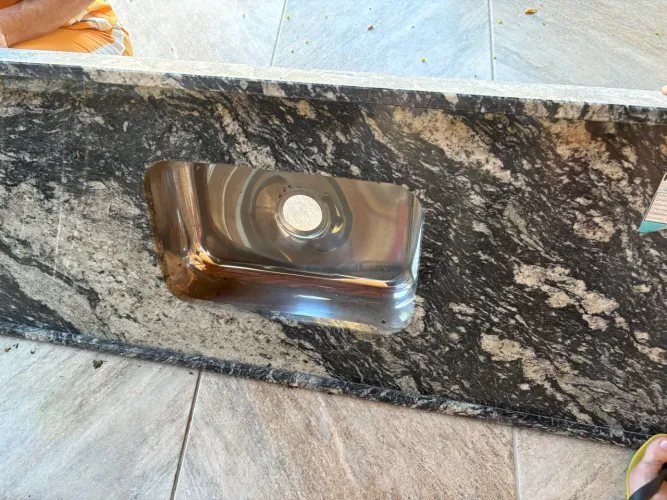 Pia de Granito 1,50m Nova com Cuba Inox