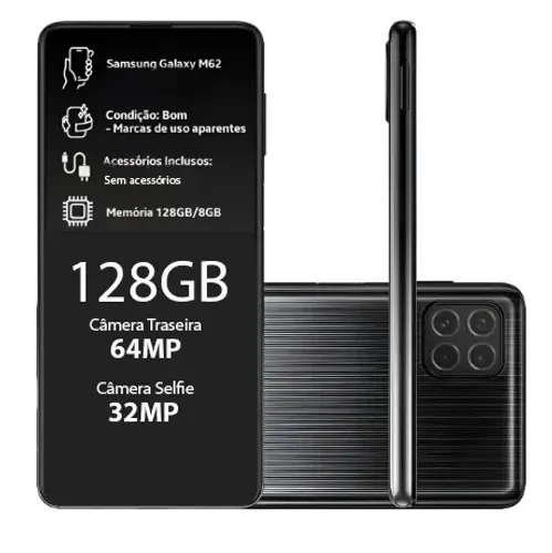 Samsung Galaxy M62 128gb Câmera 64mp Bateria 7000Mah