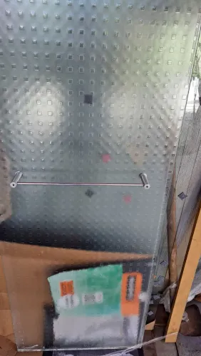 Folha?(porta)de vidro fixo quadriculada temperado 8mm incolor 