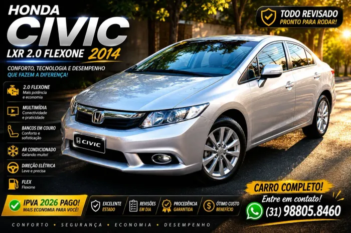 Honda Civic Sedan LXR 2.0 Flexone 16V Aut. 4P 2014