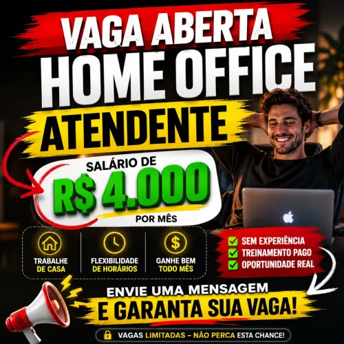 [RÁPIDO] Administrativo Home Office ? R$ 4.000,00 chamar WhatsApp na descrição 