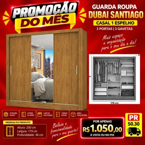 Guarda roupa c/espelho (Pague na entrega)