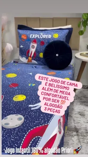 JOGO DE CAMA INFANTIL THE EXPLORE PRIORI KIDS DOHLER 130 FIOS