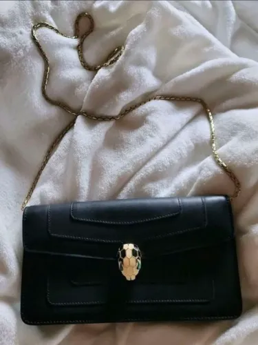 Bolsa bulgari original serpenti forever preta