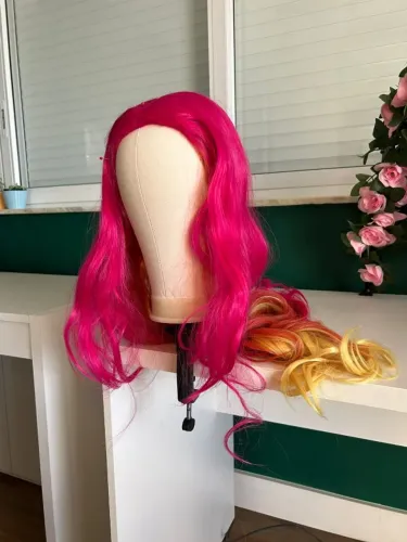 Peruca Cosplay Rosa, Laranja e Amarela (Estelar - Teen Titans)