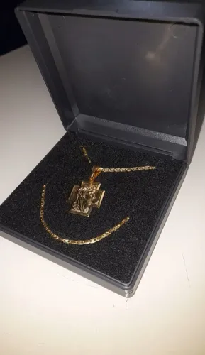 Corrente + pulseira banhada a ouro