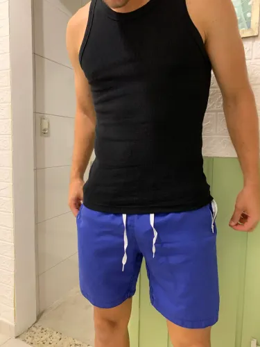 Bermuda Masculina Azul Beachwear com Bolsos de Zíper