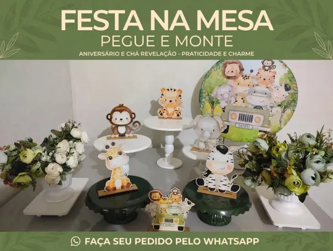 Pegue e monte festa na mesa