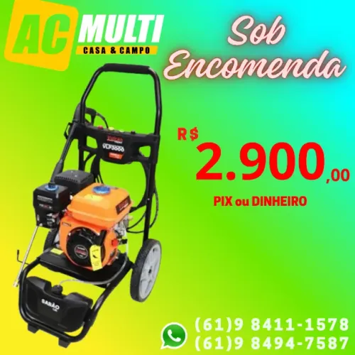 LAVADORA DE ALTA PRESSAO A GASOLINA 7HP 208cc 3000 Libras VLP3000 - VULCAN TRENT 4 TEMPOS