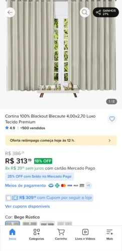 Cortina Blackout Premium c/ bastão