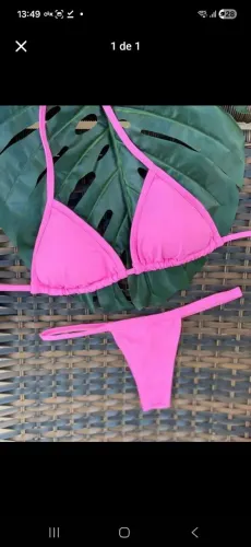 Biquíni de fita rosa