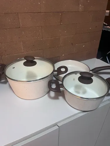 Jogo de panelas Brinox 3 peças - cor Vanila