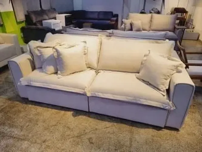 Sofá Retrátil Reclinável 2,40m Linho - (Entregamos)!!