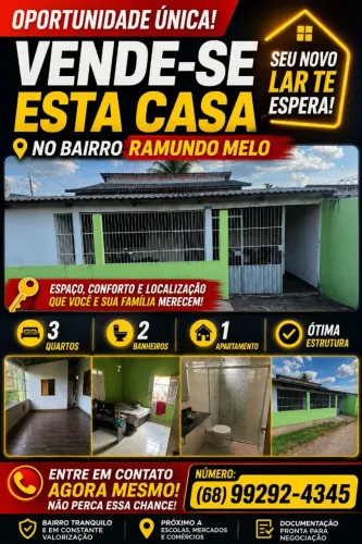 VENDE-SE CASA - BAIRRO RAIMUNDO MELO